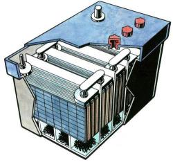 Аккумулятор в разрезе